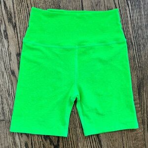 Beyond yoga neon green bike shorts. Large. New.